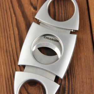 Cigarism Double Blade Zinc Cigar Cutter - 60 Ring Gauge - Silver