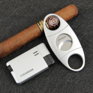 Cigarism Jet Flame Lighter & Cutter Gift Set - Silver