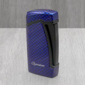 Cigarism Jet Flame Cigar Lighter & Punch Cutter - Carbon Fibre Blue