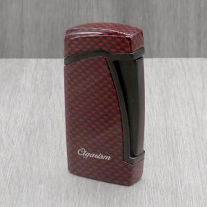 Cigarism Jet Flame Cigar Lighter & Punch Cutter - Carbon Fibre Red - End of Line