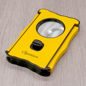Cigarism Gloss Finish Double Blade Guillotine Cigar Cutter - Yellow - 60 Ring Gauge