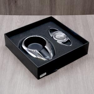 Chacom CIG-R Cigar Cutter & Ashtray Set - Black & Silver