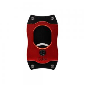 Colibri S Cut Brushed Metal Cigar Cutter - Red & Black