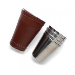 Artamis Large 3oz Four Piece Cup Set In Brown Leather Case