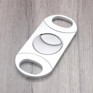 Twin Blade Cigar Cutter - Silver Plastic - 80 Ring Gauge