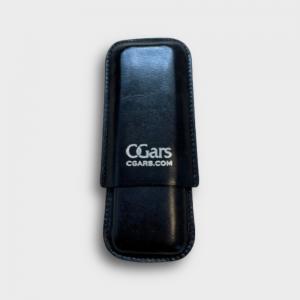 GBD Leather Cigar Case - Two Corona - Black With CGars Logo