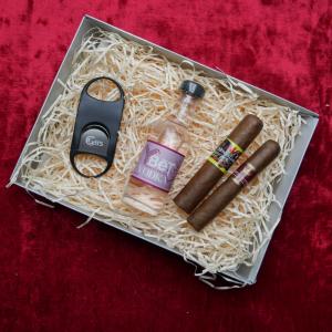 The Christmas Spirit Gift Box Sampler - 2 Cigars, Cutter and 5cl Miniature