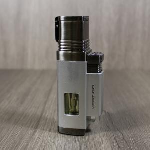 Vertigo Lotus Churchill - Quad Torch Flame Lighter - Silver