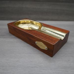 Cigarism Wooden Brown and Gold Single Cigar Ashtray