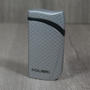Colibri Falcon Carbon Fiber Single-jet Flame Lighter - Silver