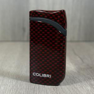 Colibri Falcon Carbon Fibre Single Jet Flame Lighter - Red