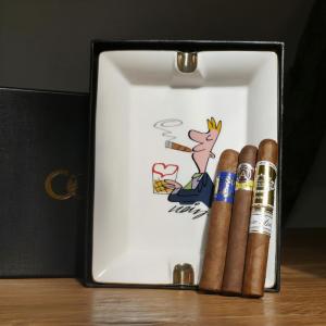 CGars Ltd Cigar Ashtray - Cuban Smoker House Brands Sampler - 3 Cigars with Ashtray