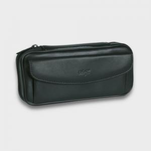 Davidoff Black Leather Case - Holds 2 Pipes