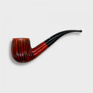 Dr Plumb Carved Rustic Metal Filter Briar Fishtail Pipe (DP556)