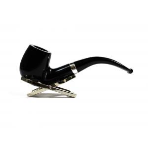Alfred Dunhill - The White Spot Dress 4102 Group 4 Bent Silver Mounted Fishtail Pipe (DUN519)