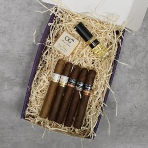 Luxury Quick Smoke and Scent Gift Sampler - 5 Cigars & Aftershave
