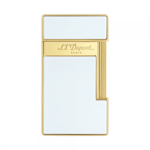ST Dupont Lighter - Slimmy - White & Gold