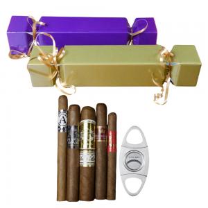CGars Exclusive Christmas Cracker Gift Sampler - 5 Cigars and Cutter