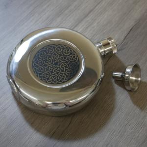 Artamis 5oz Round Celtic Design Flask & Funnel
