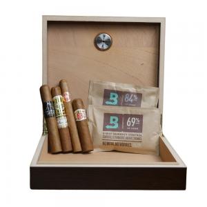 First Humidor Compendium Sampler - 4 Cigars, Humidor and Boveda