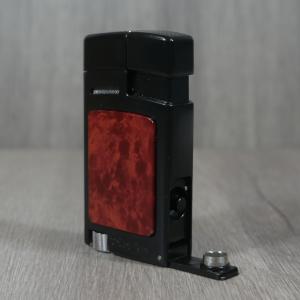 Xikar Forte Soft Flame Lighter with Punch Cutter - Black & Burl