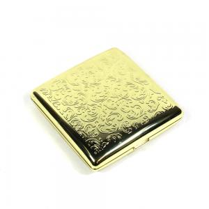 Gold Swirl Cigarette Case - Holds 18 Kingsize