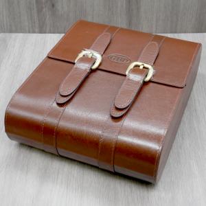 GBD Brown Leather Satchel Travel Cigar Humidor