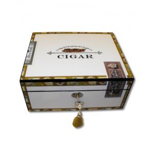 Angelo Cigar Box Theme Humidor - up to 60 Cigar Capacity