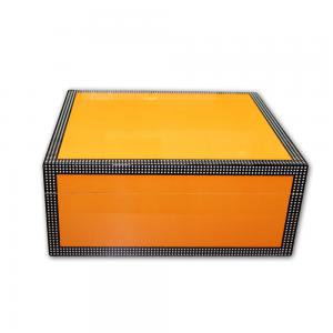 Deep Yellow With Black Check Edges Humidor - 40 Cigar Capacity (End of Line)