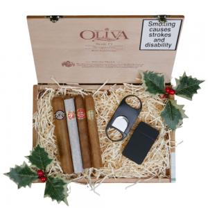 Havana Holidays Christmas Gift Box Sampler - 4 Cigars and Accessories