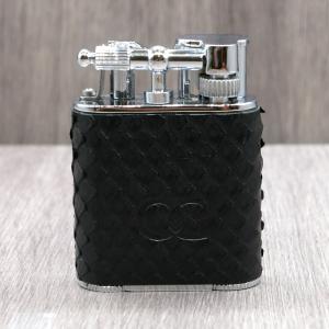 J Cure C.Gars Collection Pocket Jet Flame Lighter - Black Python Leather