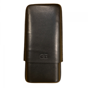 J Cure C.Gars Collection - Leather Cigar Case - Black 3 Cigar Capacity (End of Line)