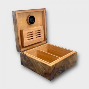 Jonathon Vaiksaar Natural Small Square Humidor - Burr Elm - 40 Cigar Capacity