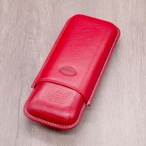 Jemar Leather Robusto Cigar Case - 2 Finger - Rojo Red