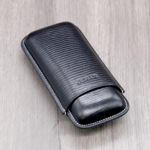 Jemar Leather Cigar Case - Robusto- Two Cigars - Black