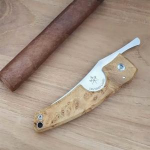 Les Fines Lames Le Petit - The Cigar Pocket Knife - Compass Series Nicaragua Acacia Burl