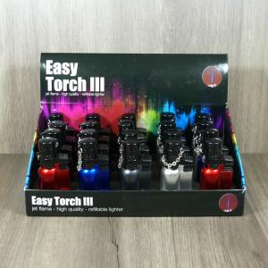 Easy Torch III Metallic Bottle Jet Flame Lighter - Lucky Dip Colour