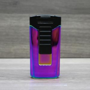 SLIGHT SECONDS - Eurojet Race Angled Twin Jet Flame Lighter - Rainbow