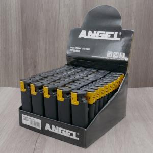 Angel Turbo Jet Piezo Refillable Lighter - Black & Gold
