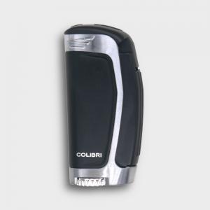Colibri E3 Triple Jet Flame Lighter - Black & Chrome