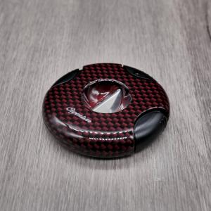 Cigarism Round G10 Semi-Automatic V-Cut Cigar Cutter - Carbon Fibre Red