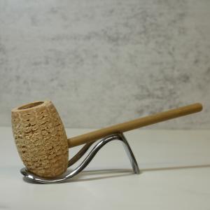 Corn Cob Laughing King Straight Bamboo Stemmed Pipe