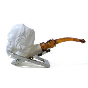 Meerschaum Medium Victorian Man Bent Fishtail Pipe (MEER145)