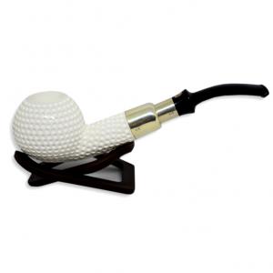 Meerschaum Golf Ball Textured Sterling Silver Pipe (MEER20)