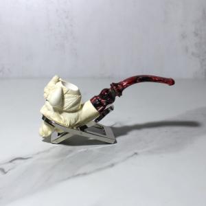 Meerschaum Small Man With Falcon Hat Fishtail Pipe (MEER318)