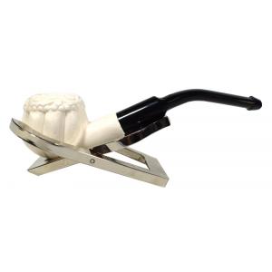 Meerschaum Small Panel Apple Web Bent Fishtail Pipe (MEER76)