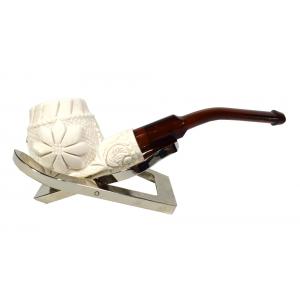 Meerschaum Small Floral Bent Fishtail Pipe (MEER78)