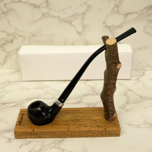 Molina Bent Grey 9mm Filter Fishtail Churchwarden Pipe (ML49)