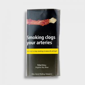 Manitou Virginia Sky Blue (Formerly Gold) Additive Free Hand Rolling Tobacco 30g Pouch