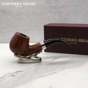 Northern Briars Bruyere Premier G5 Banded Bent Apple 9mm Filter Fishtail Pipe (NB183)